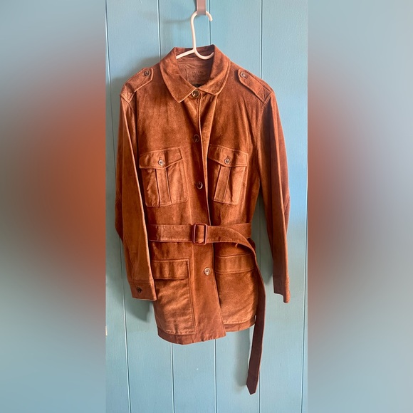 Ralph Lauren Jackets & Blazers - Ralph Lauren Rust Suede Belted Utility Jacket